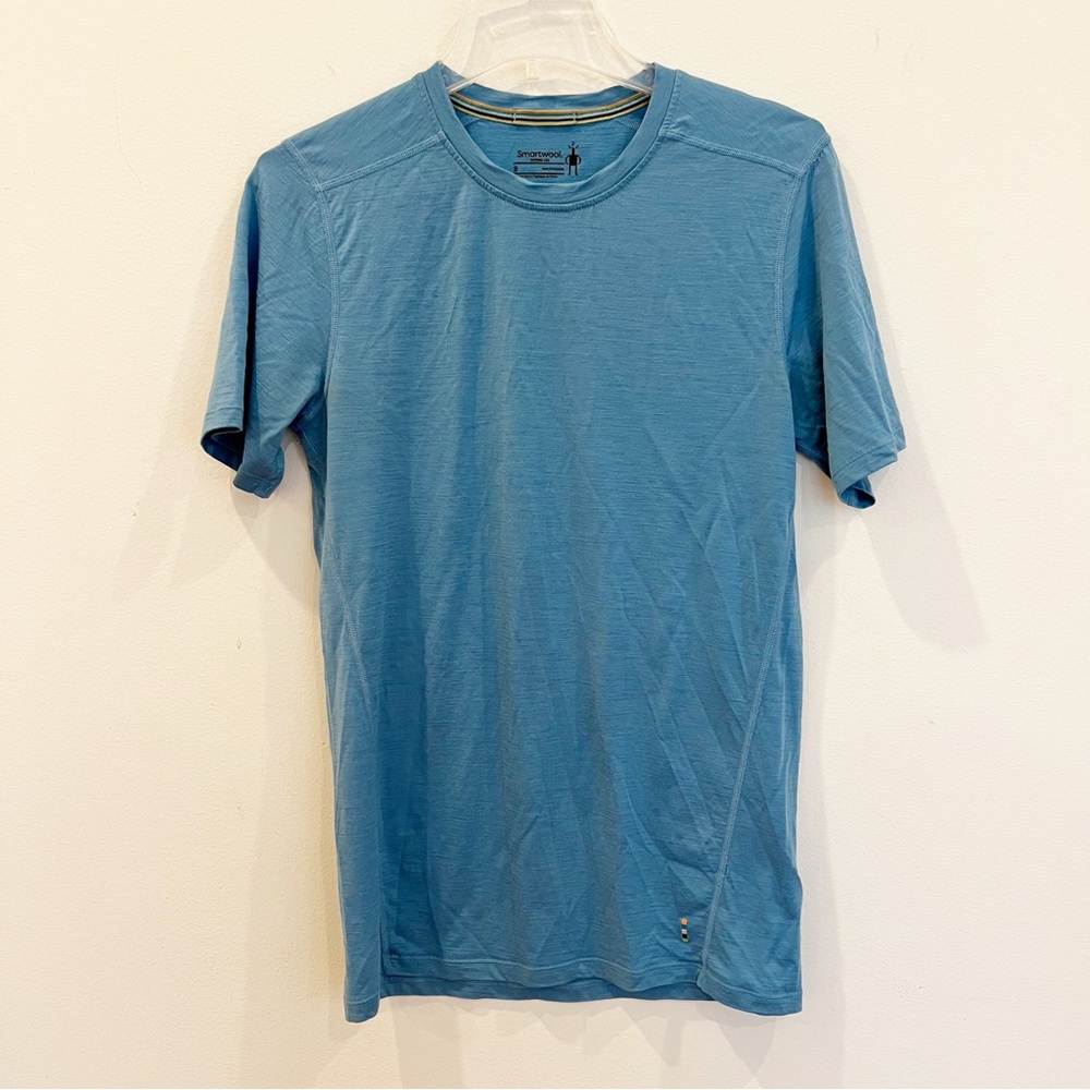 Smartwool Shirt Mens Small Blue Merino 150 Baselayer Short Sleeve Hiking Outdoor